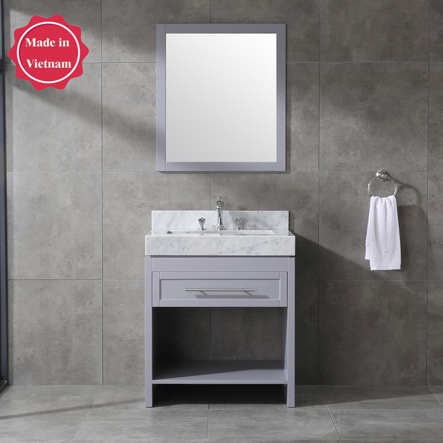 30 inch grey color free standing bathroom decor Bathroom Vanity