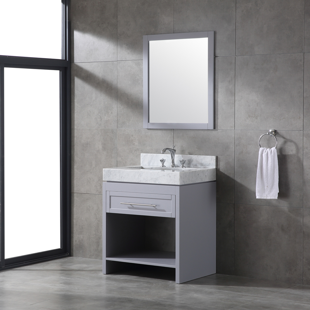 30 inch grey color free standing bathroom decor Bathroom Vanity