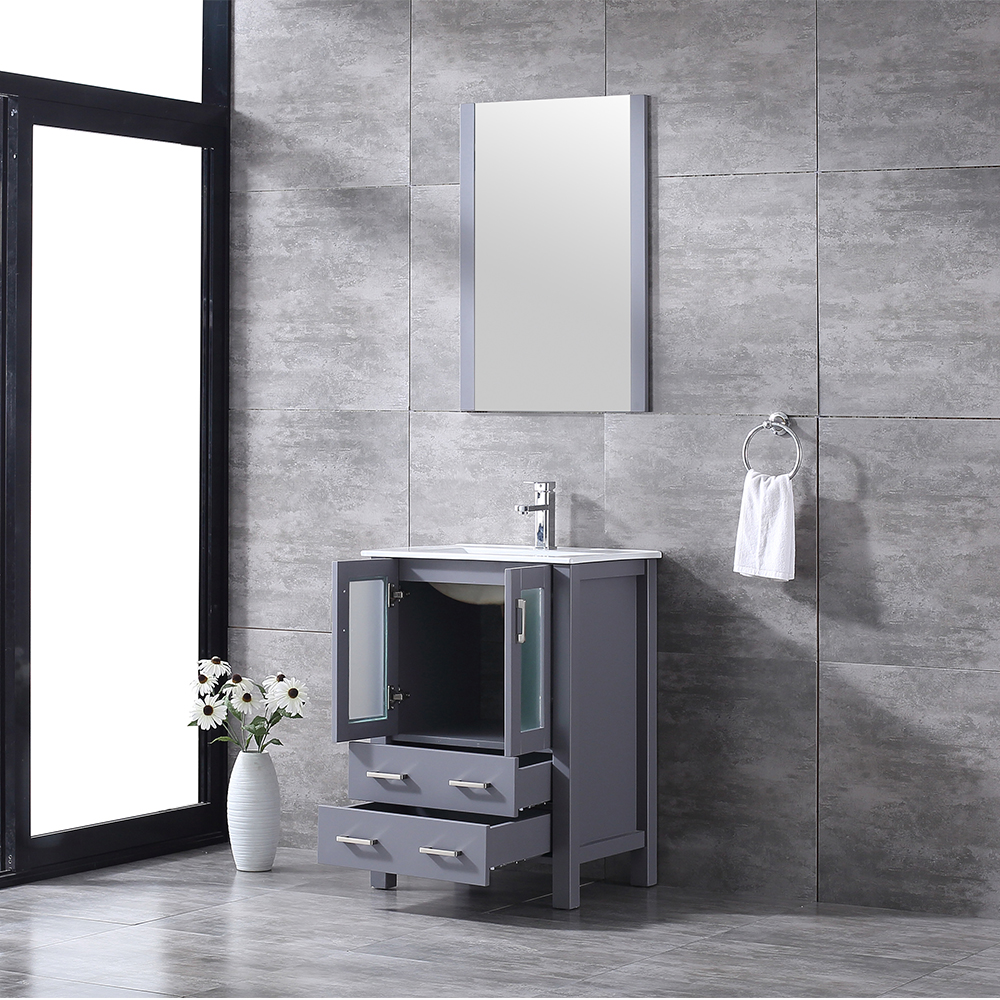 24 inch dark grey floor mounted Bathroom Vanity