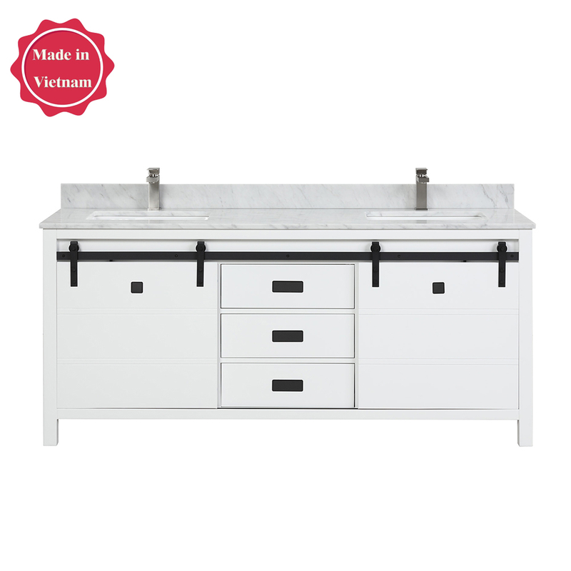 72 inch white traditional Bathroom Vanity for corner