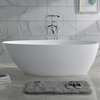 Goose egg shape free standing solid surface matt white bathtub