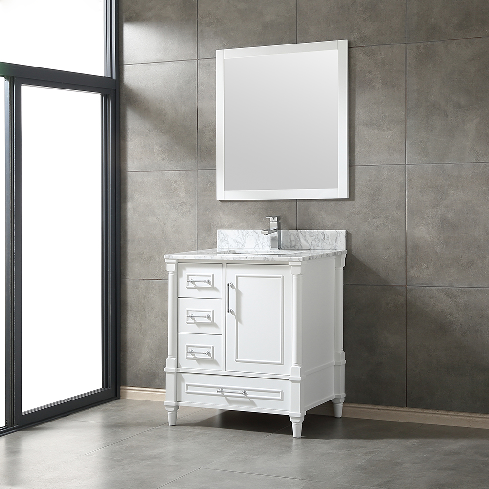 30 inch white corner Bathroom Vanity
