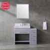 42 inch grey finishing single sink solid wood cabinet with 4" thickness top