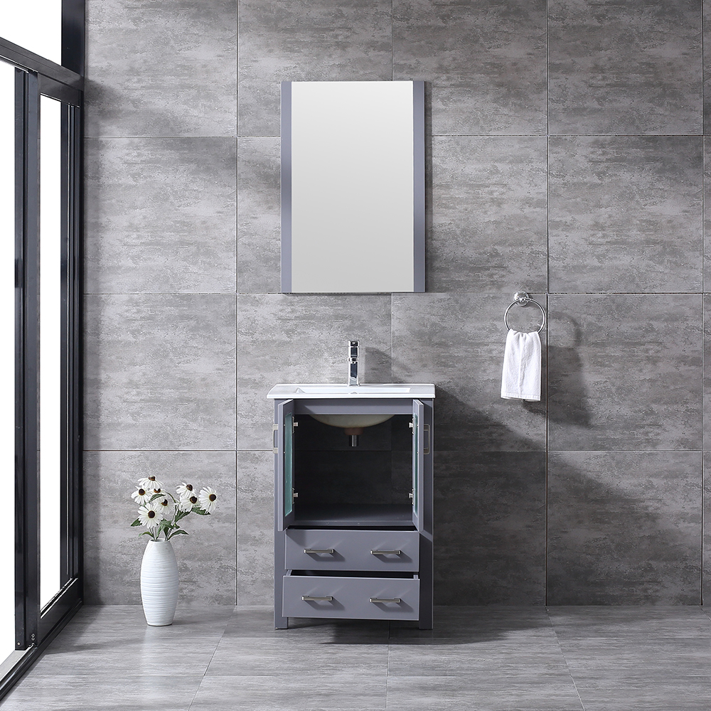 24 inch dark grey floor mounted Bathroom Vanity