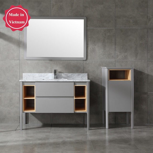 modern grey free standing Bathroom Vanity