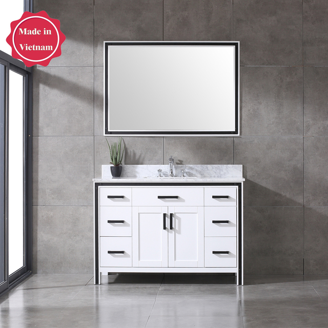 48 inch single white Bathroom Vanity with sink
