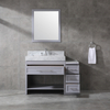 Grey free standing single sink bathroom vanity