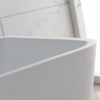 Square shape solid surface free standing matt white bathroom bathtub