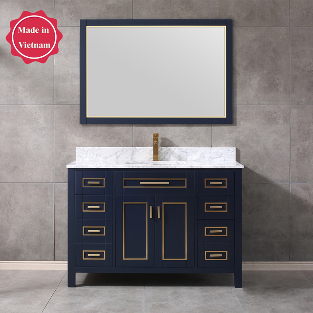 48 inch navy blue free standing Bathroom Vanity