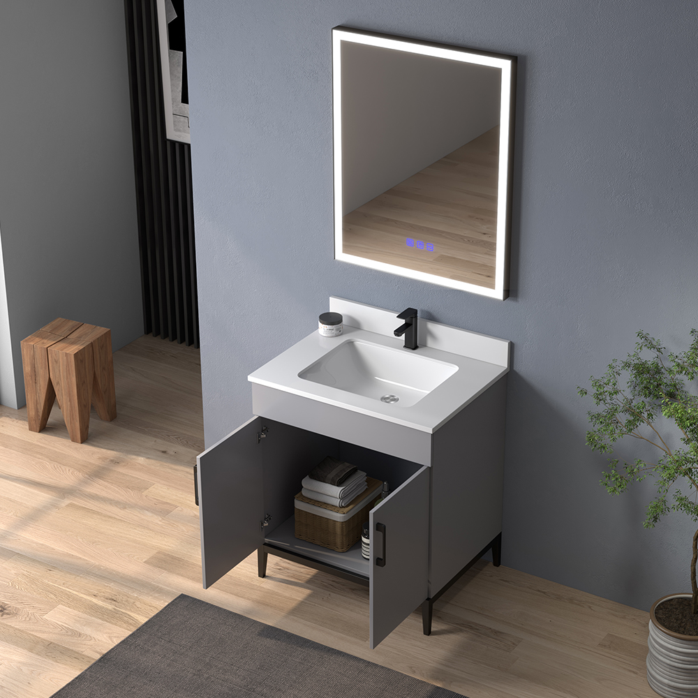 30 inch grey stainless steel Bathroom Vanity