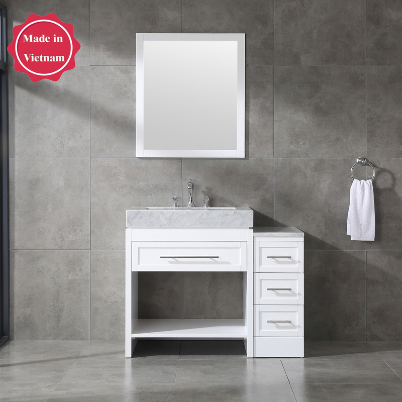White Color Bathroom Vanity Free Standing Bathroom Decor 