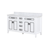 60 inch vintage white Bathroom Vanity with sink
