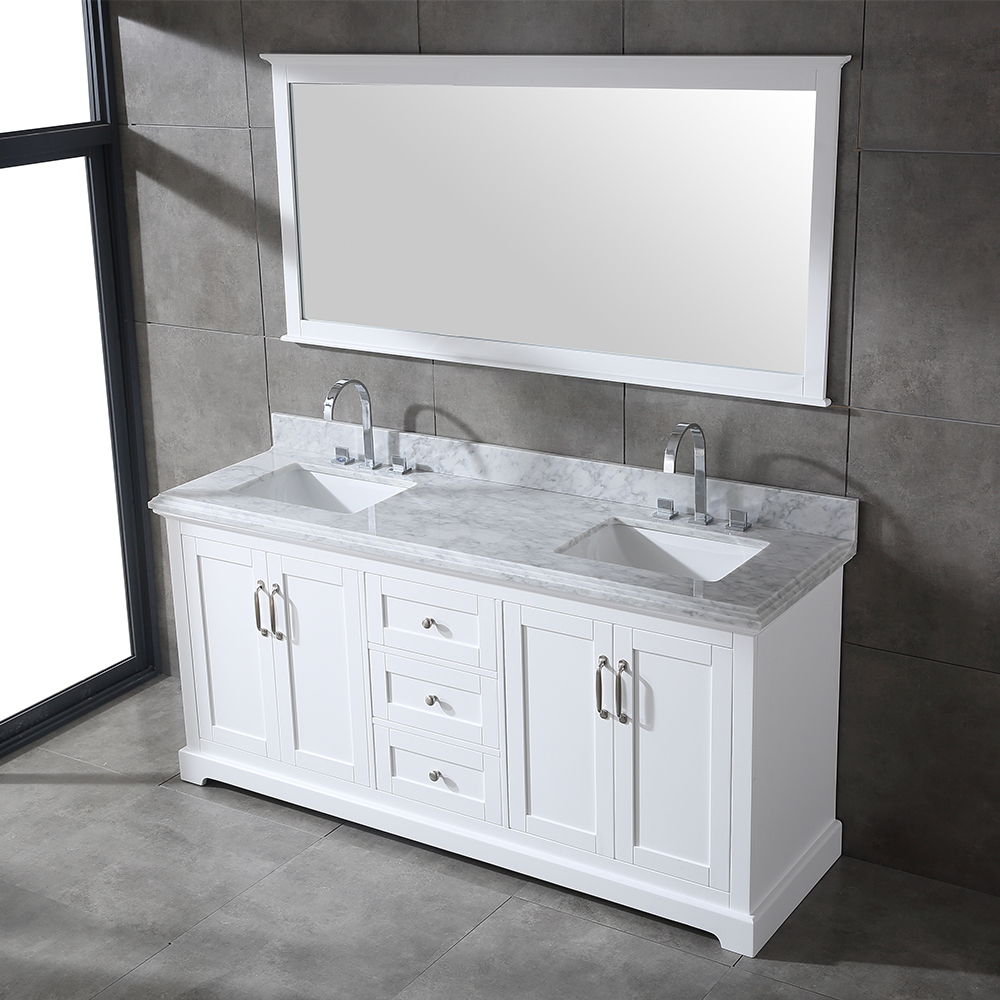 72 inch white modern floor mounted Bathroom Vanity