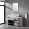 Grey free standing single sink bathroom vanity