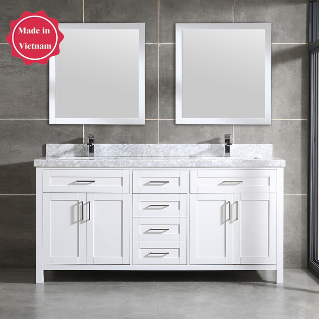 72 inch white corner Bathroom Vanity