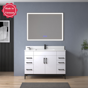48 inch stainless steel white Bathroom Vanity