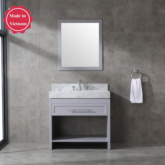 36 inch free standing grey color bathroom decor Bathroom Vanity
