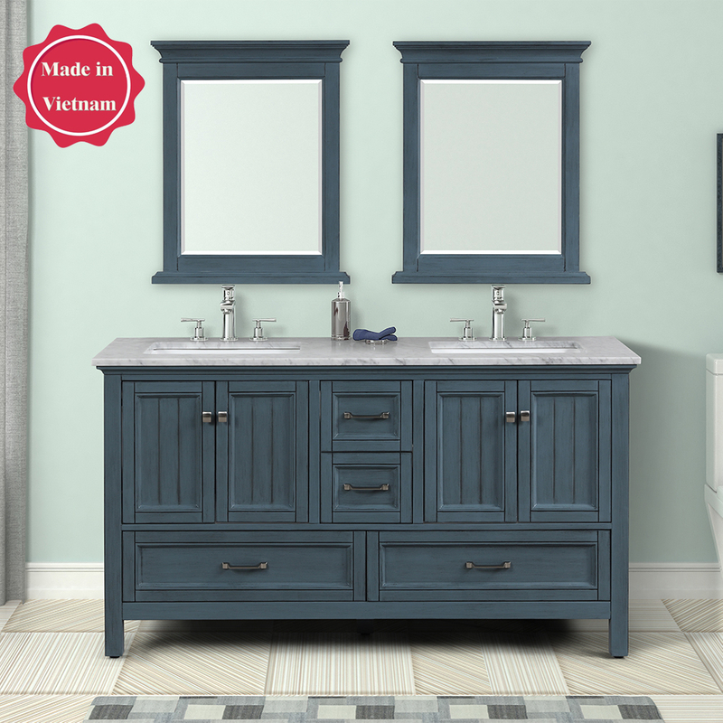 60 inch antique blue countertop Bathroom Vanity