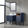 navy blue corner Bathroom Vanity