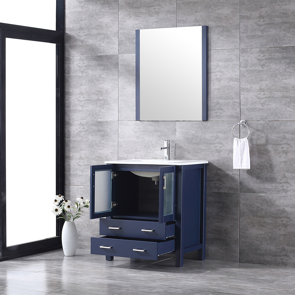 modern navy blue floor mounted Bathroom Vanity