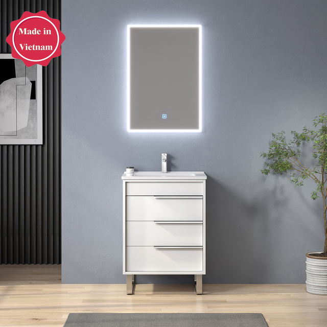 24 inch white vintage floor mounted Bathroom Vanity