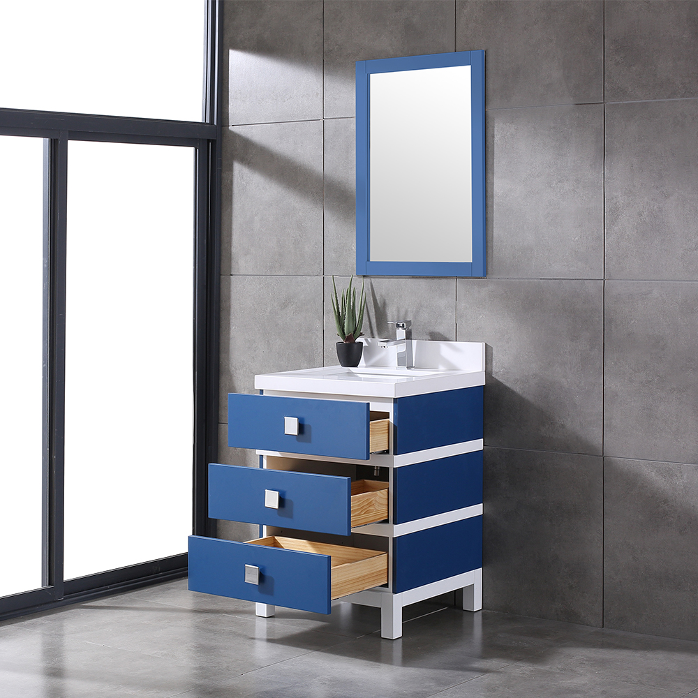 24 inch blue small free standing Bathroom Vanity