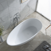 Goose egg shape free standing solid surface matt white bathtub