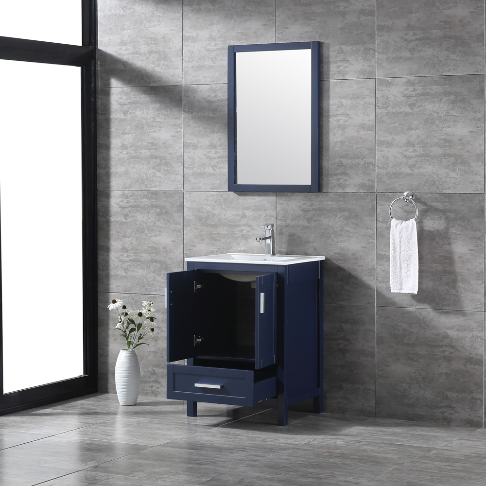 24 inch navy blue corner Bathroom Vanity