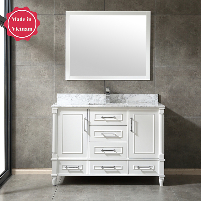 48 inch white floor mounted Bathroom Vanity