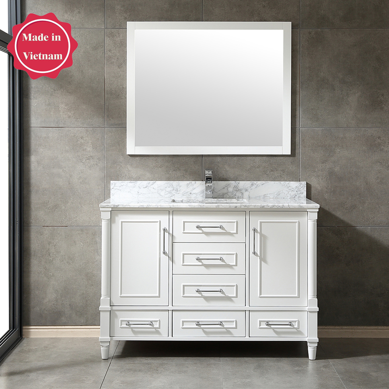 48 inch white floor mounted Bathroom Vanity