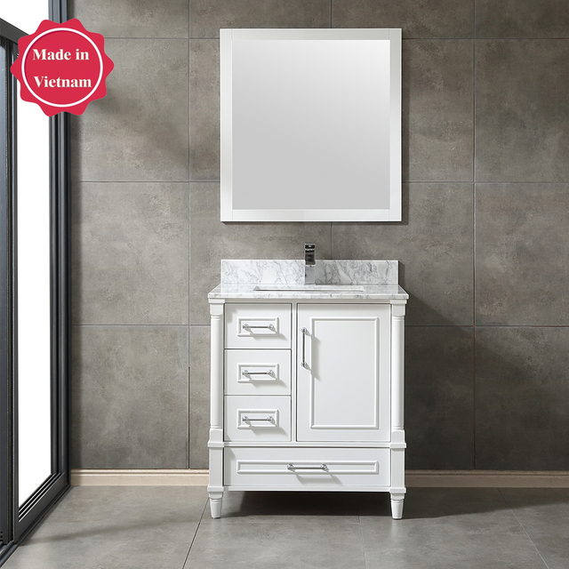 30 inch white corner Bathroom Vanity