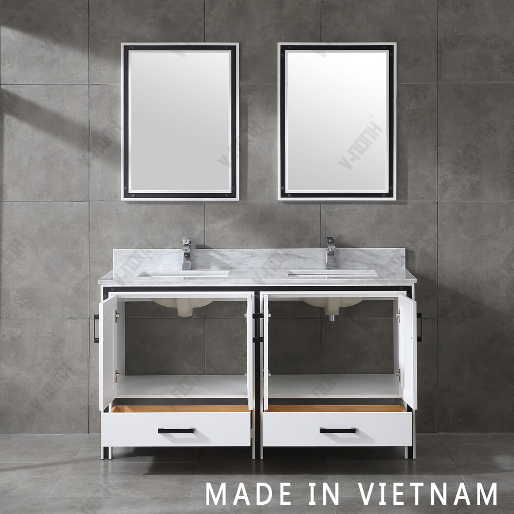 60inch Modern Style Double Sinks Free-Standing Bathroom Vanity