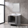 36inch Grey Cabinet Top Quality Single Sink Bathroom Vanity with Marble Top