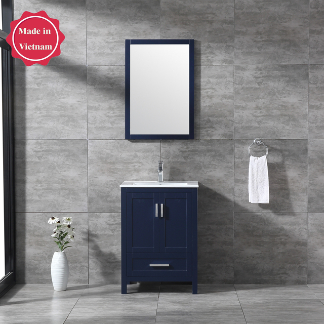 24 inch navy blue corner Bathroom Vanity