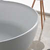 Circular shape free standing matt white solid surface bathroom bathtub
