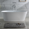Oval shape free standing solid surface matt white bathtub