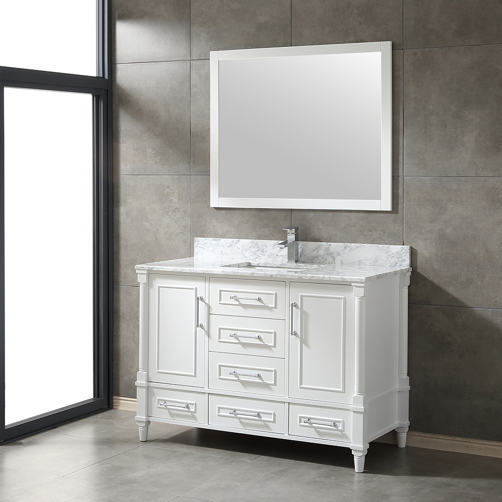 48 inch white floor mounted Bathroom Vanity