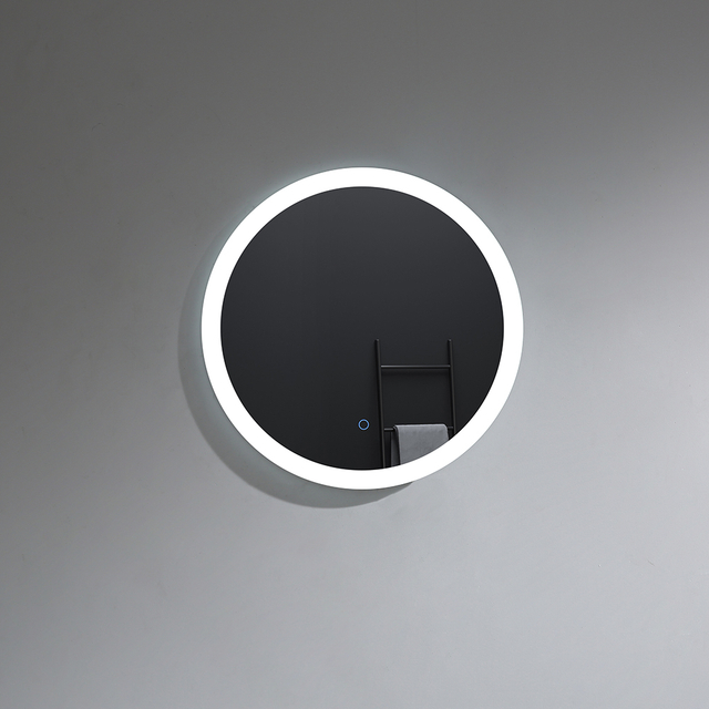 Square defogging wall mounted LED mirror for bathroom