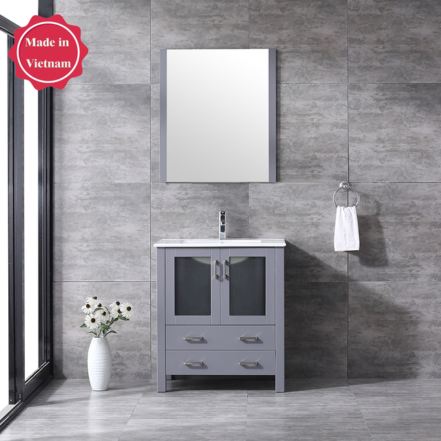 30 inch dark grey floor mounted Bathroom Vanity
