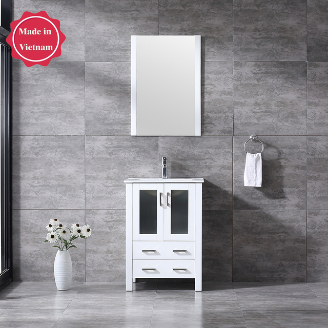 24 inch white free standing Bathroom Vanity