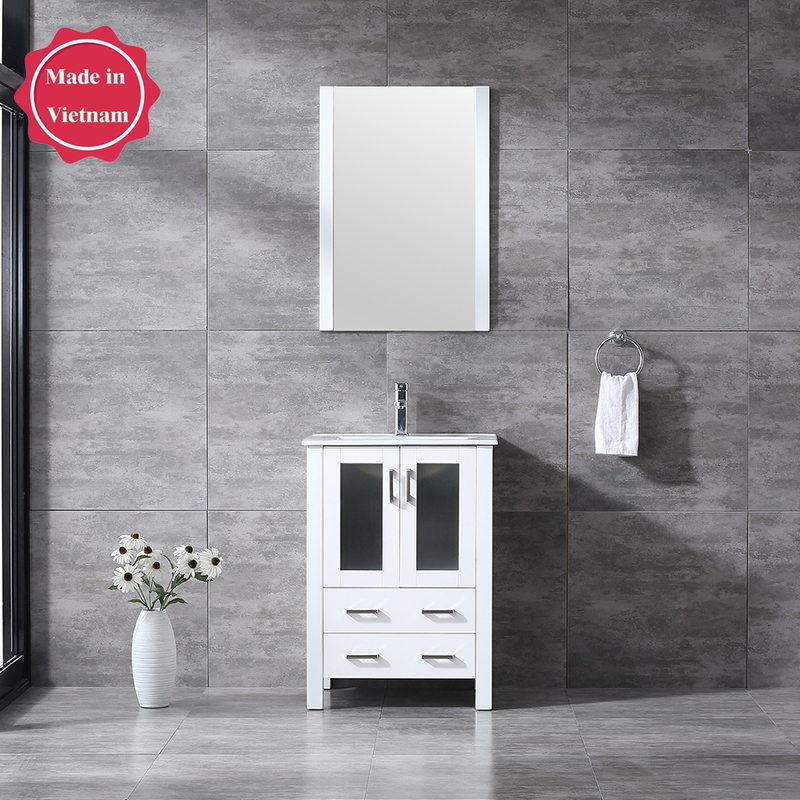 24 inch white free standing Bathroom Vanity