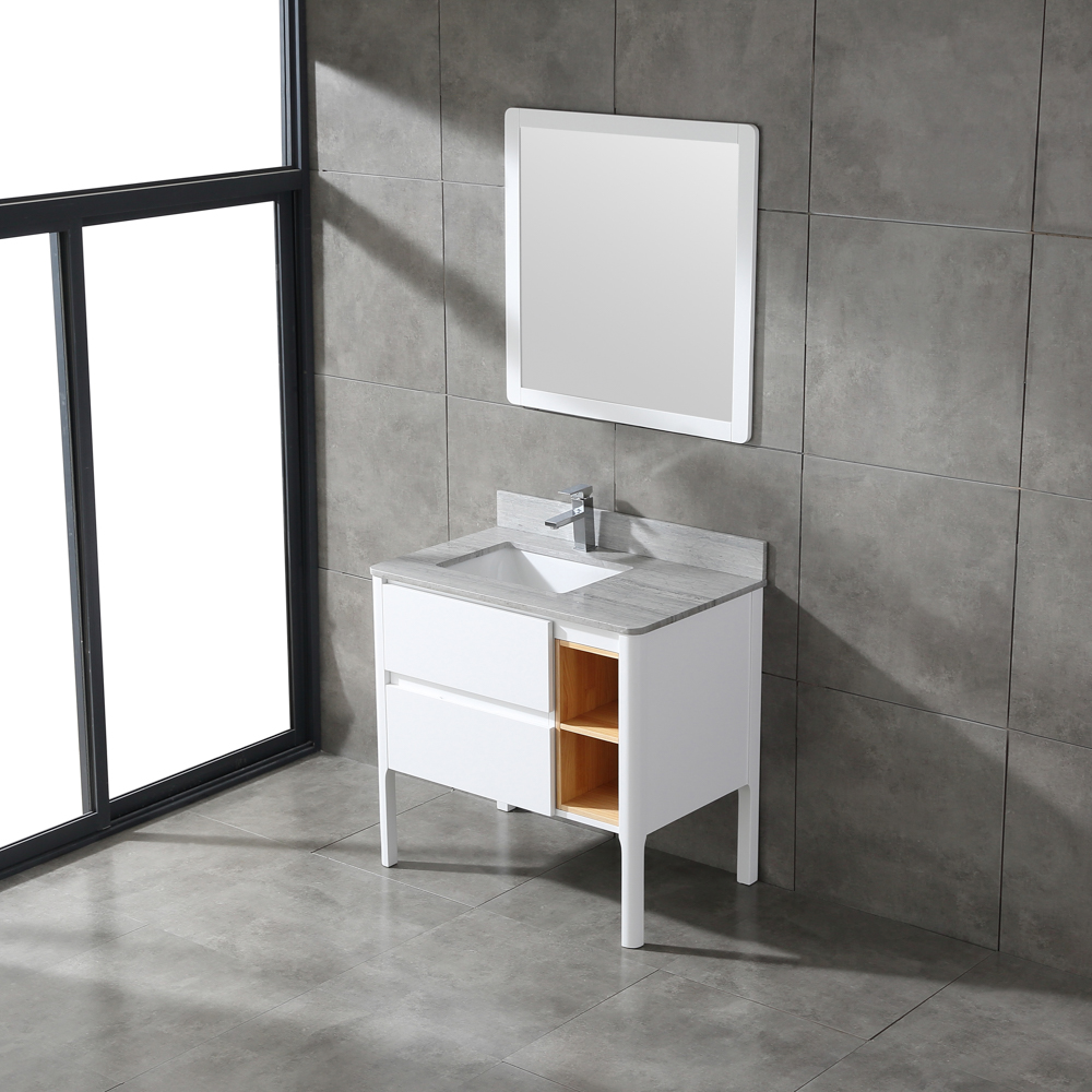 36 inch white corner Bathroom Vanity
