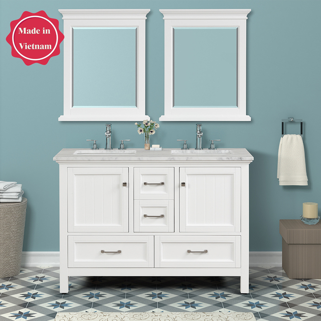 traditional 48 inch white Bathroom Vanity