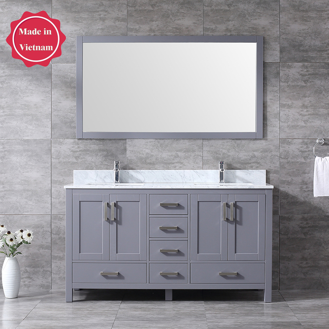 60 inch gray corner Bathroom Vanity