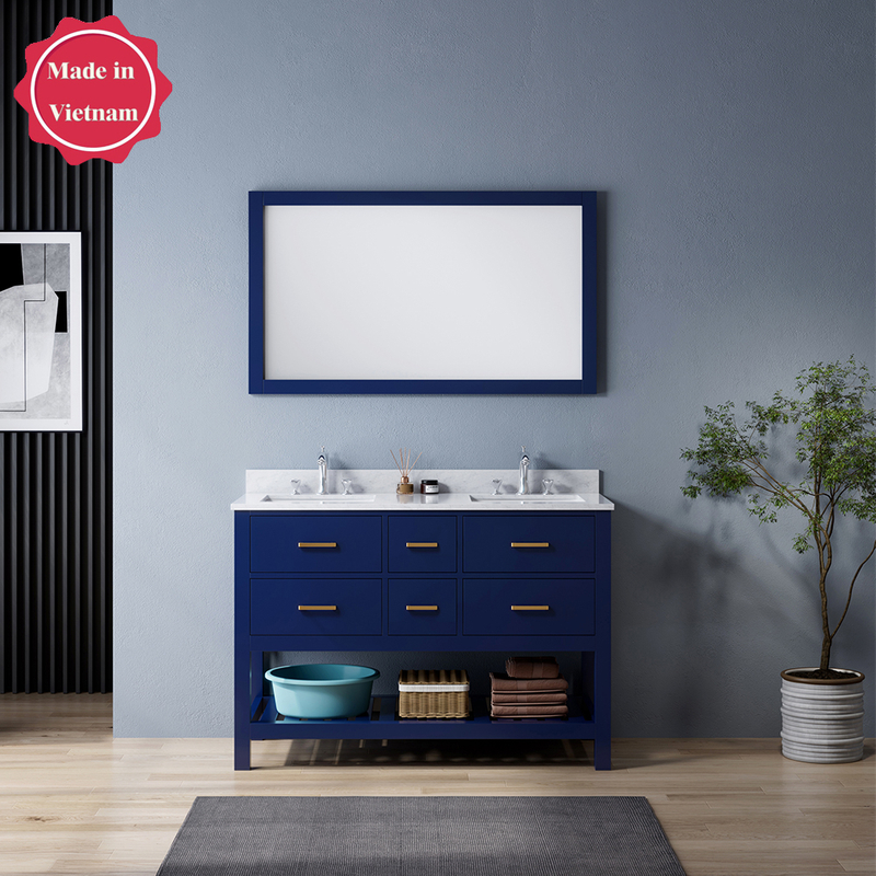 48 inch navy blue countertop Bathroom Vanity