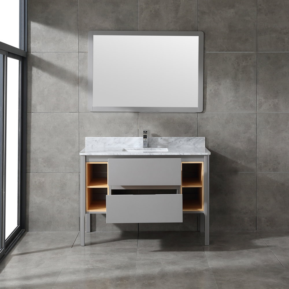 modern grey free standing Bathroom Vanity