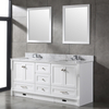 72 inch marble white Bathroom Vanity for corner