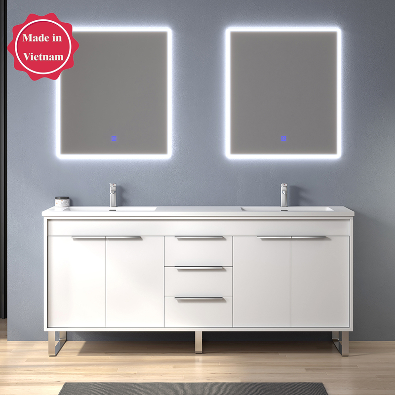 72 inch white double sinks Bathroom Vanity