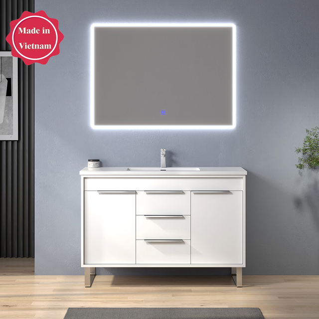 48inch white small Bathroom Vanity for floor