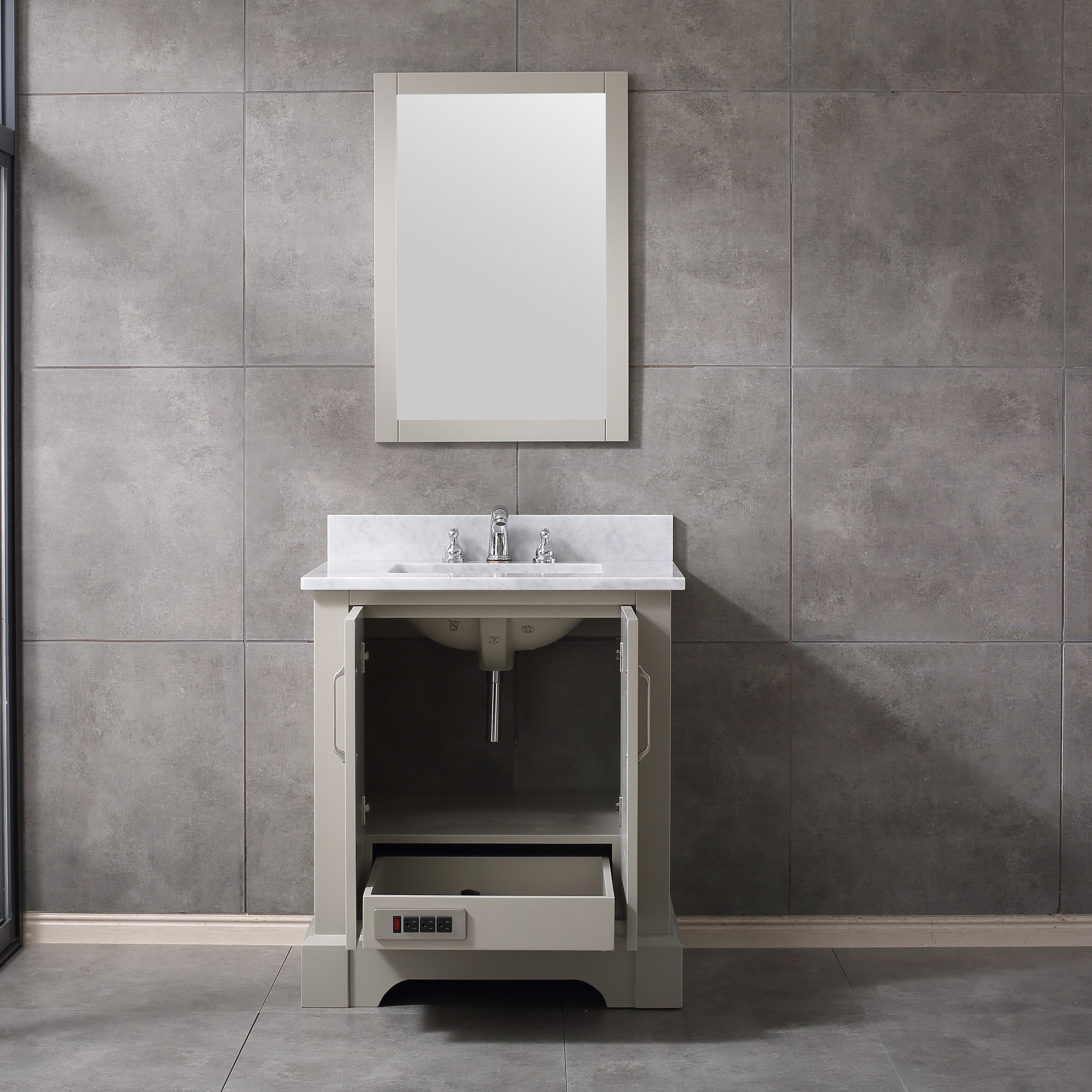 30 inch modern greige Bathroom Vanity with sink